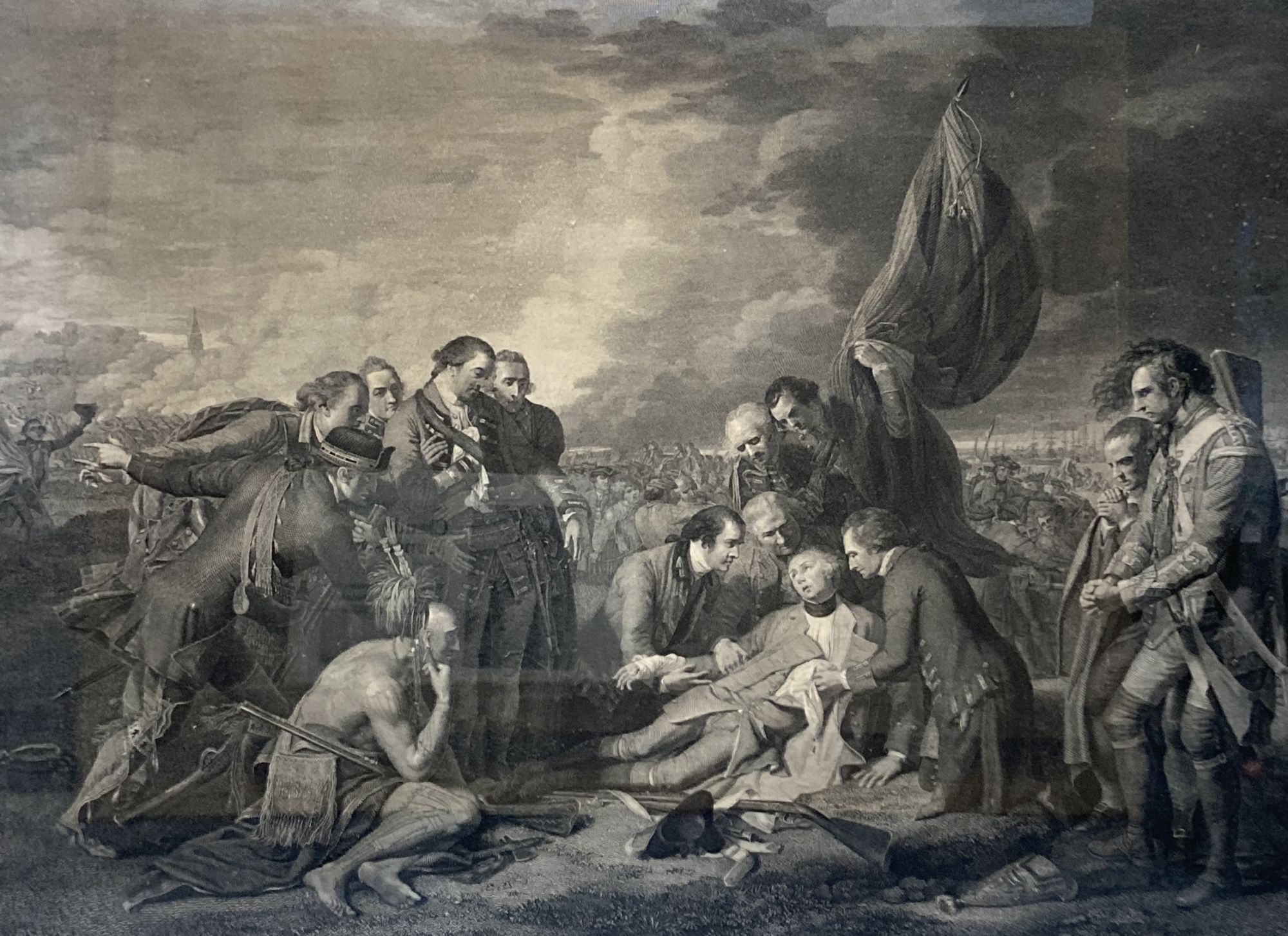Falckeysen After Benjamin West, engraving, The Death of General Wolfe, 48 x 62cm